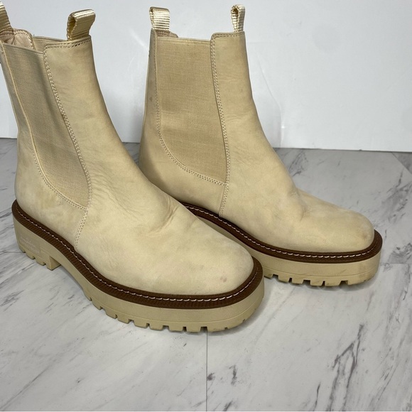 Sam Edelman Laguna Cream Nubuck Lug Sole Chelsea Boot 7 1/2 W - Picture 11 of 16